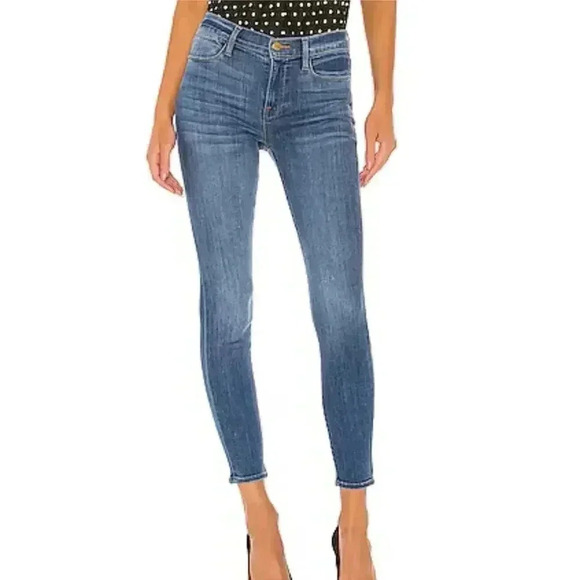 Frame Denim Le High Skinny Size 29 Poe Medium Wash Mid Rise Stretch Casual Crop - Picture 2 of 12